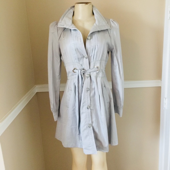 Double Zero Dresses & Skirts -  NEW - Gorgeous Silver Trench Coat Dress 